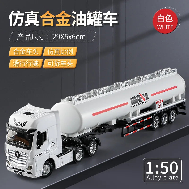 Huina 1/50 Scale Dump Truck &ndash; Realistic Diecast Design white