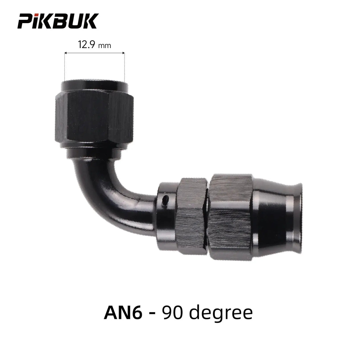 PIKBUK AN4/6/8/10 PTFE Oil Fuel Line Swivel Fitting 0-180 Degree Hose End Adaptor Assembly Kit Black by InterCyprus Trading Ltd