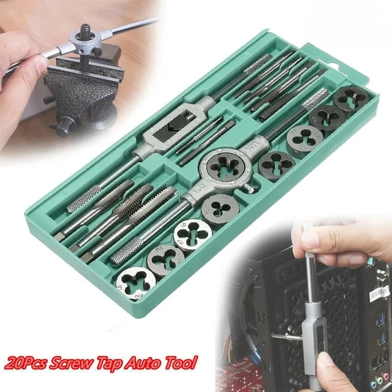 8 12 20Pcs Metric Hand Tap And Die Set M3-M12 &ndash; Versatile