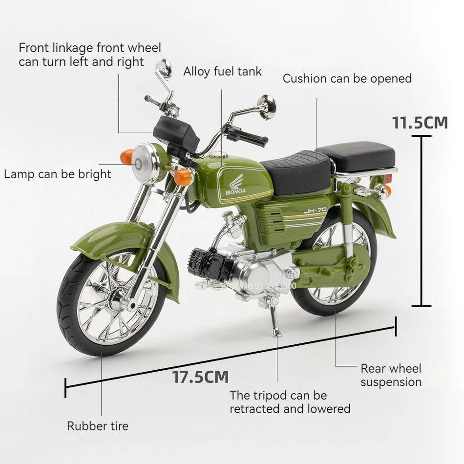 Model de motocicletă din metal turnat, la scară 1:12 pentru Honda JH-70