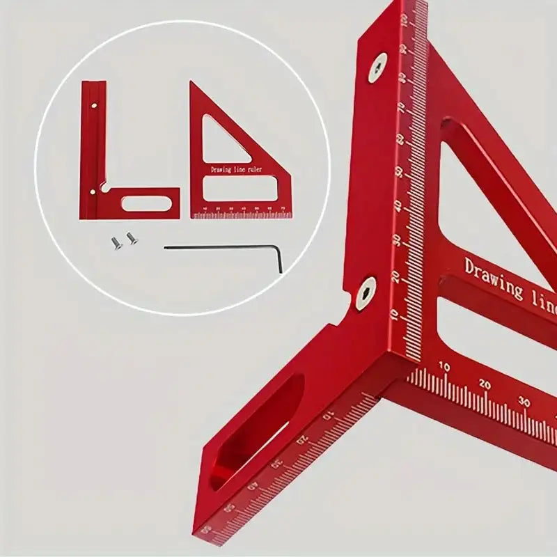 Aluminum Carpenter Square Protractor 3D Ruler 45 90