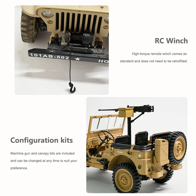 HG4-58 1/14 RC Willys Military Vehicle &ndash; 2.4G 4WD Off Road