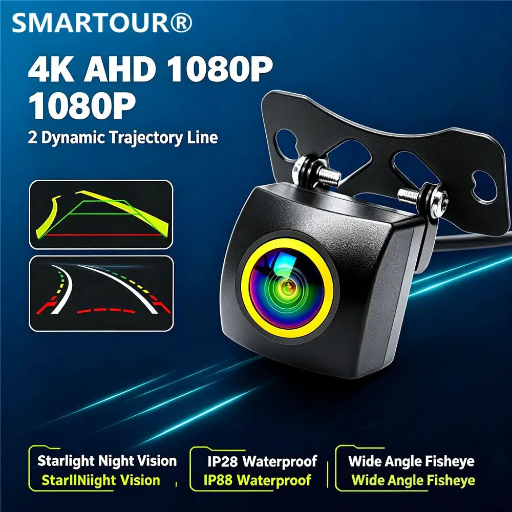 AHD 1080P Dynamic Trajectory Rear View Camera Starlight Night Vision Car Reverse Camera CVBS NTSC Waterproof Vehicle Parking Bac by InterCyprus Trading Ltd