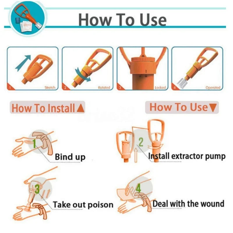 Snake Bite Kit Venom Extractor &ndash; Outdoor First Aid Kit