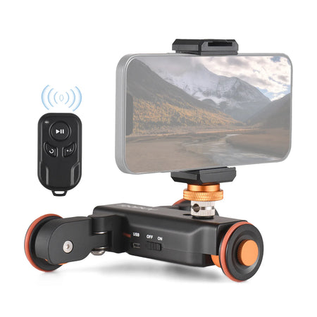 Motorized Camera Video Trolley - Adjustable 3-Speed Slider with Remote