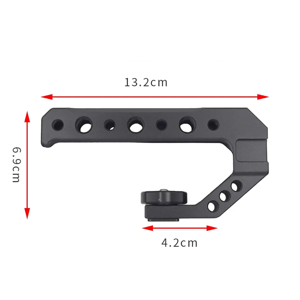 DSLR Camera Top Handle Grip | Mirrorless Stabilizer Accessory with Cold Shoe Adapter