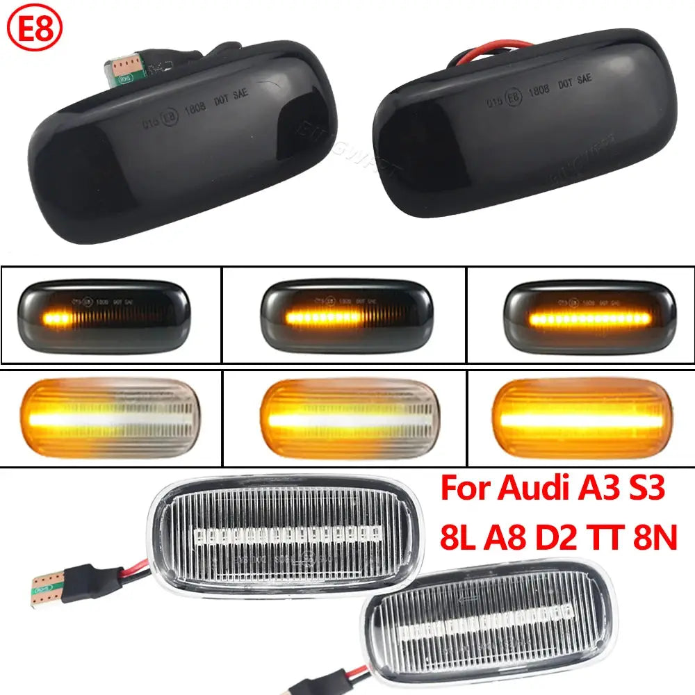 2PCS LED Dynamic Side Marker Turn Signal Light Sequential Lamp For Audi A3 8P 03-08 A4 B6 B7 00-08 A6 4F,C6 (Bj. 2006-2011) by InterCyprus Trading Ltd