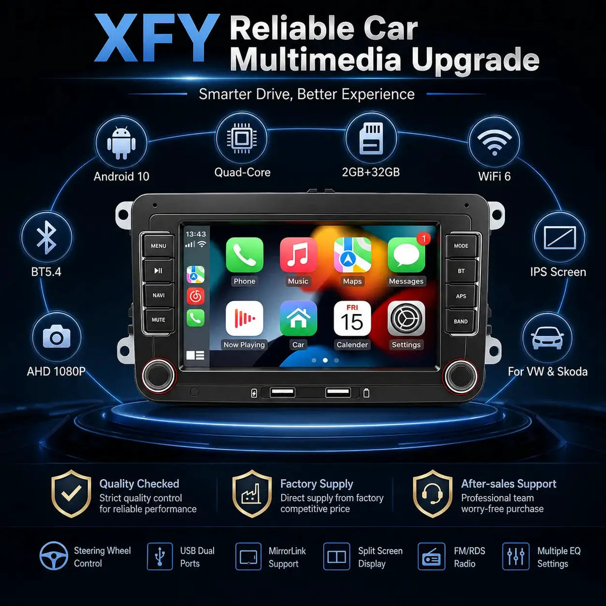 Android 13 Car Radio With GPS And WiFi For Volkswagen Passat B6 B7 Golf 5 6 Polo Jetta Skoda by InterCyprus Trading Ltd
