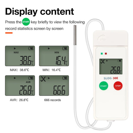 2025 USB Temperature Data Logger 65000 Points &ndash; NTC Sensor