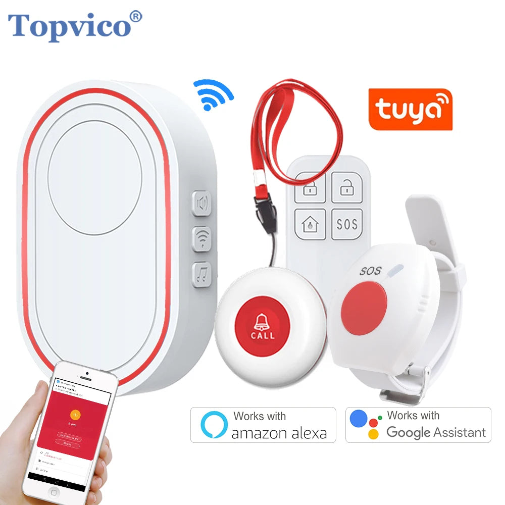 Topvico Smart WiFi Panic Button &ndash; Elderly SOS Alert