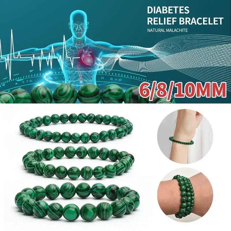Natural Malachite Bracelet &ndash; Healing Properties for Diabetes Relief