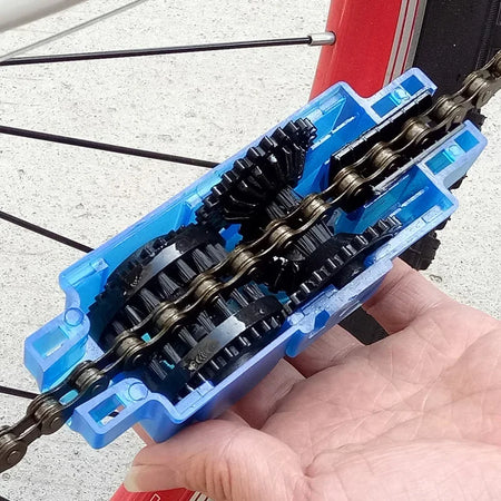 Portable Bicycle Chain Cleaner Kit - Easy Bristle Scrubber