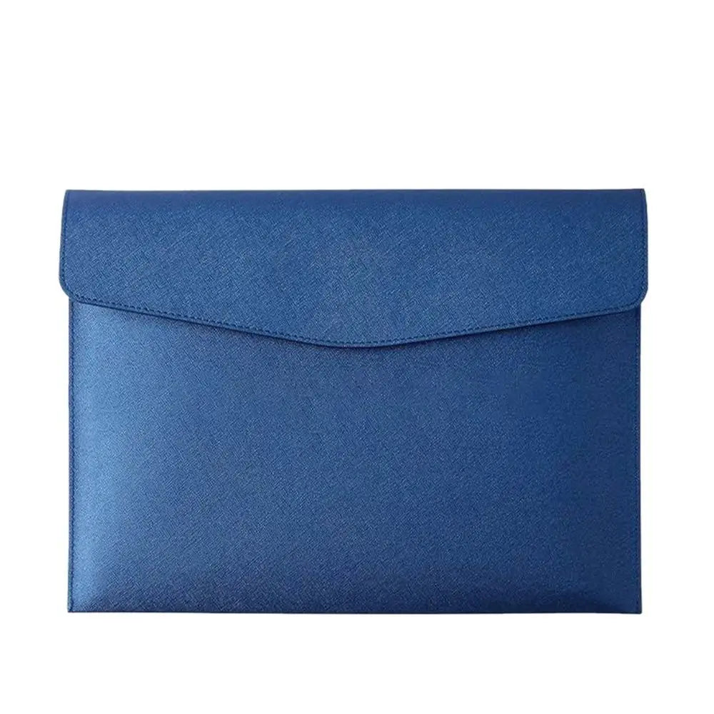 A4 A6 Leather Document Bag - Stylish &amp; Durable Office Briefcase blue-A4