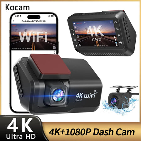 Kocam 4K UHD Dash Cam &ndash; Dual Lens Front and Rear with Night Vision