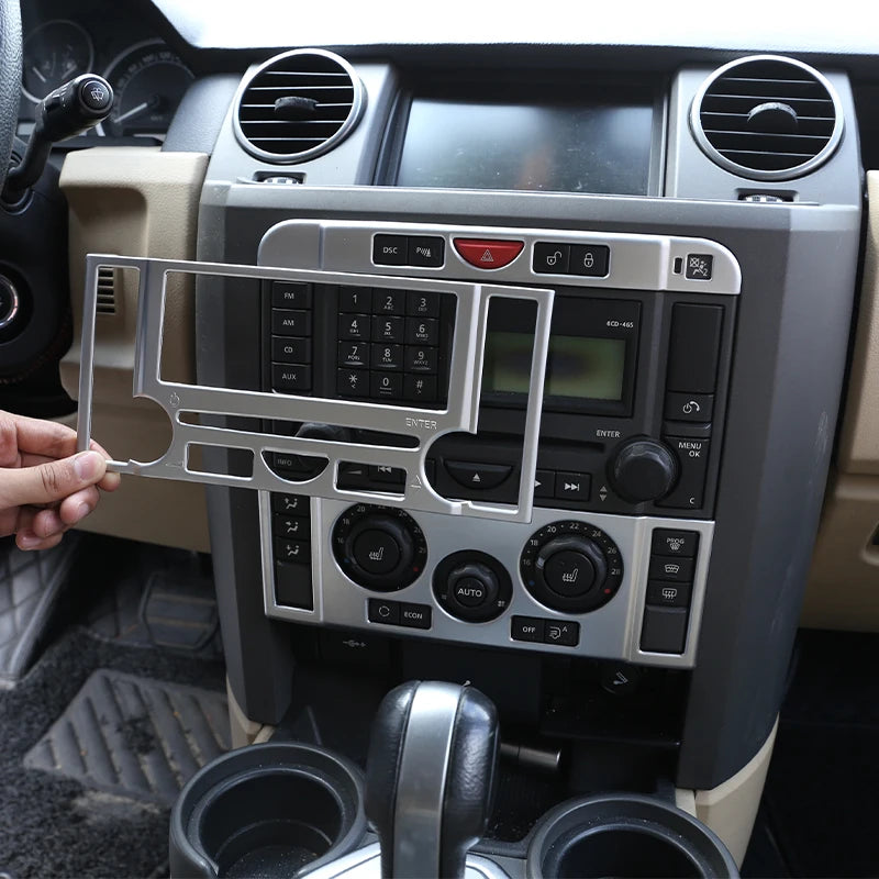 3 Peças ABS Moldura de Botão Preta Tampa Central LR3 2004 2009