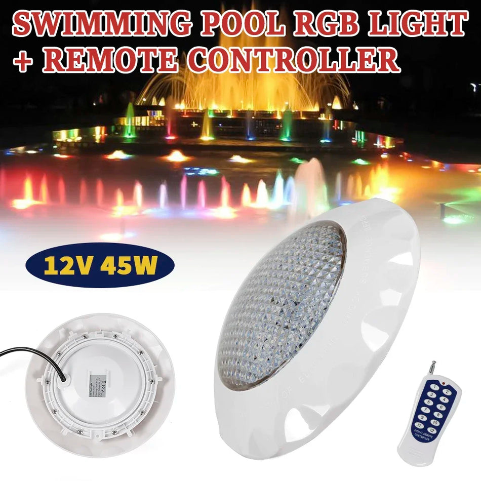 Luminile de piscină RGB durabile - Ultra strălucitoare 3000LM, 45W LED