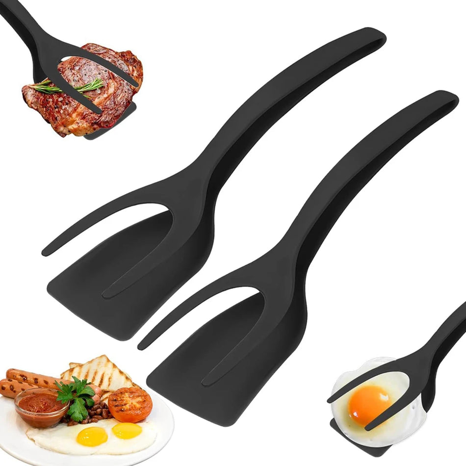 2 in 1 Grip Flip Spatula Tongs for Easy Cooking