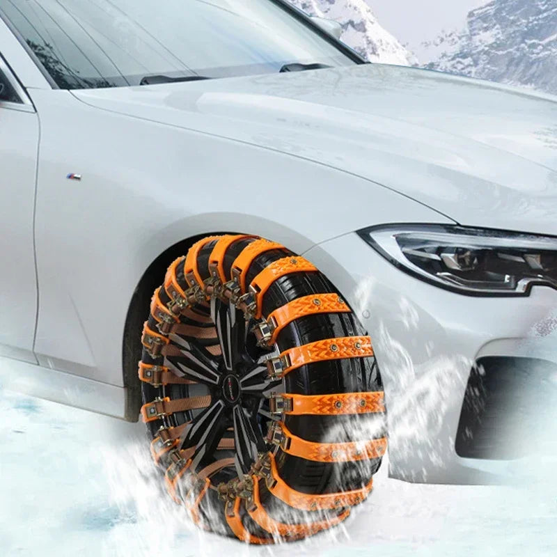 4 Pcs Car Anti Skid Snow Chains &ndash; 360 Degree Skid Grip