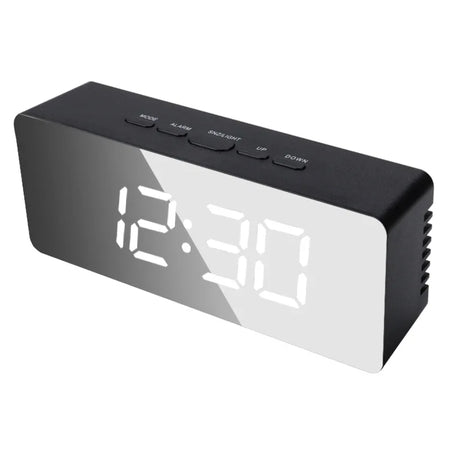 Digital LED Alarm Clock with Temperature Display and Snooze Function black