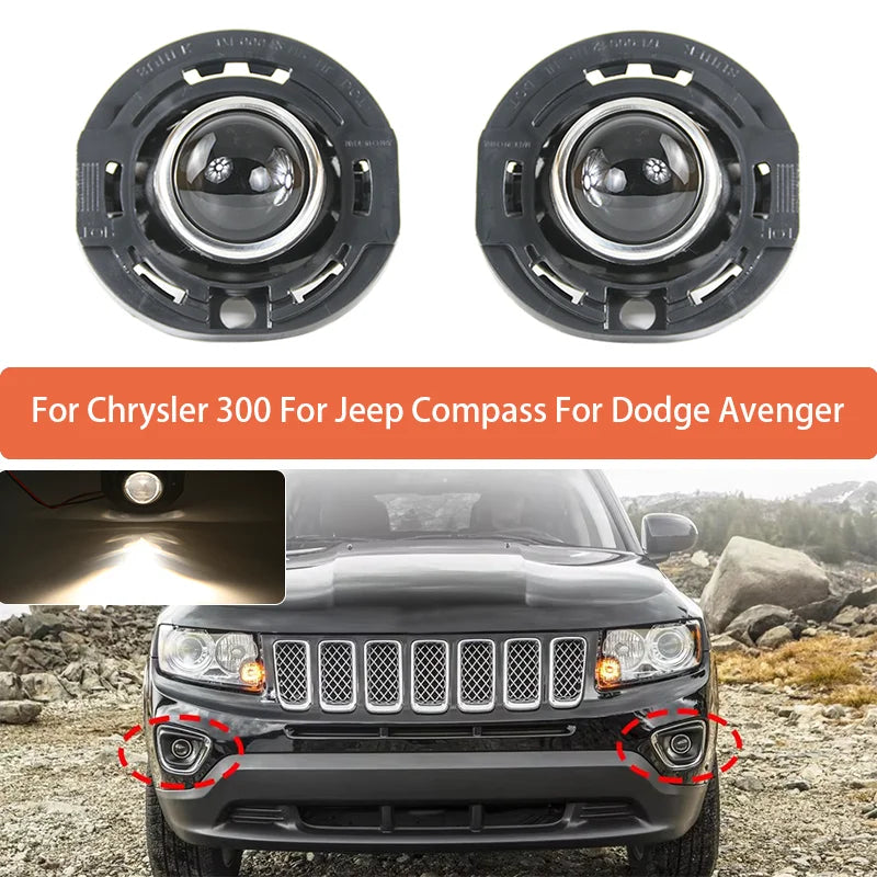 Сборка противотуманной лампы черный ABS для Chrysler 300, Jeep Compass и Dodge Avenger
