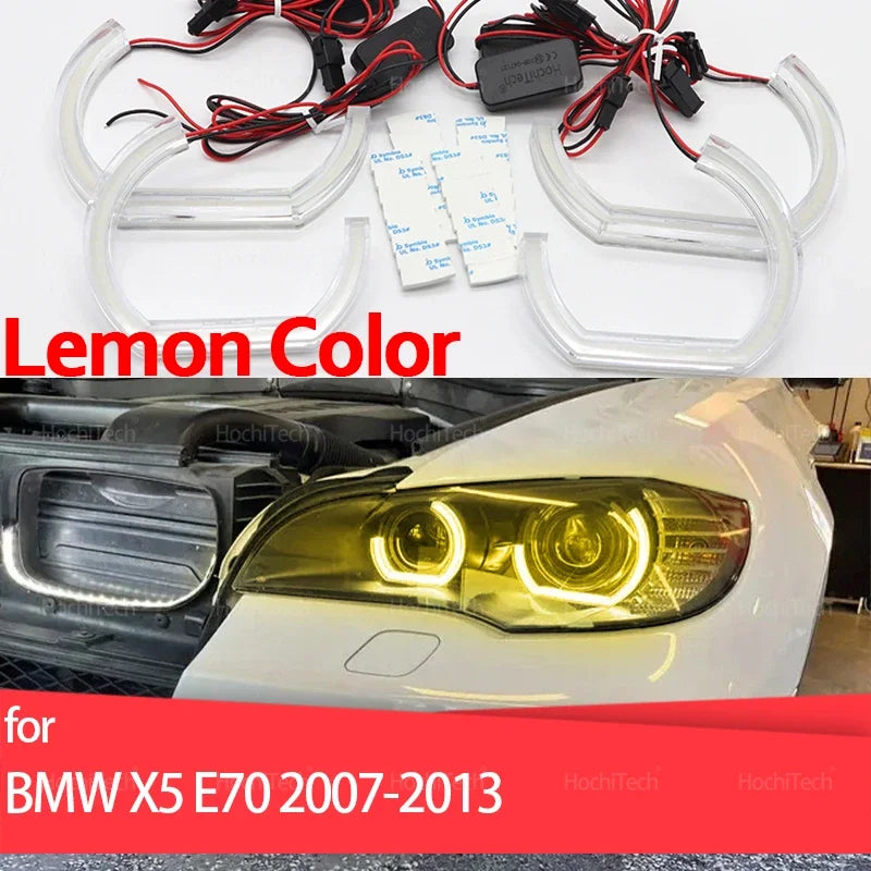 Κίτρινα LED Angel Eyes Rings Για BMW X5 E70 2007-2013 Στυλ CS