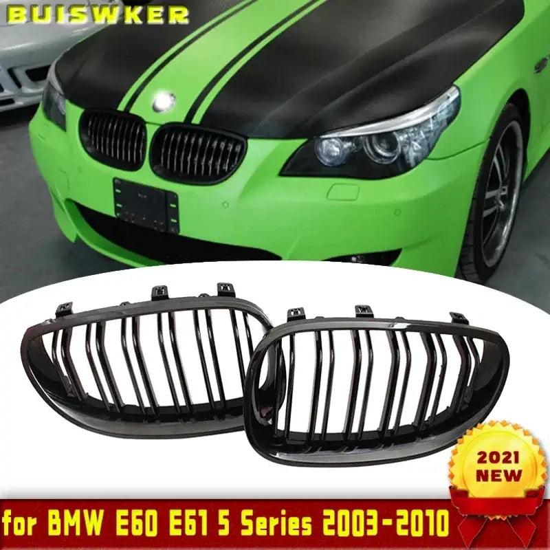 For BMW 5 Series M5 E60/E61 525i 528i 528xi 530i 2003-2010 Gloss Black Car Front Sport Kidney Grilles Grill by InterCyprus Trading Ltd
