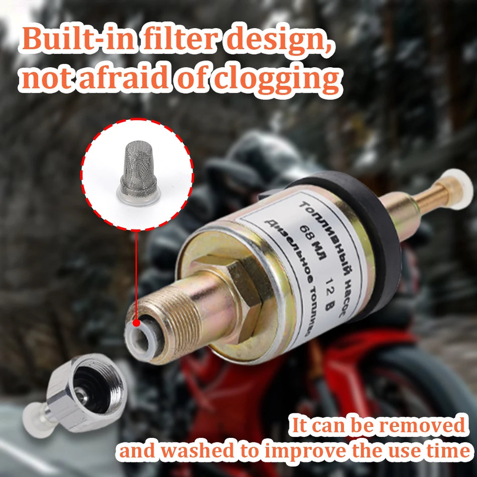 12V 68ML Dieselbrandstofpomp Ultra Laag Geluid Hoge Doorstroming voor Eberspacher Verwarmers