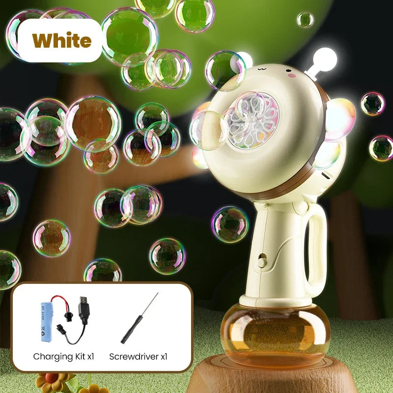 Automatic Bee Bubble Machine - Battery Powered Fun white