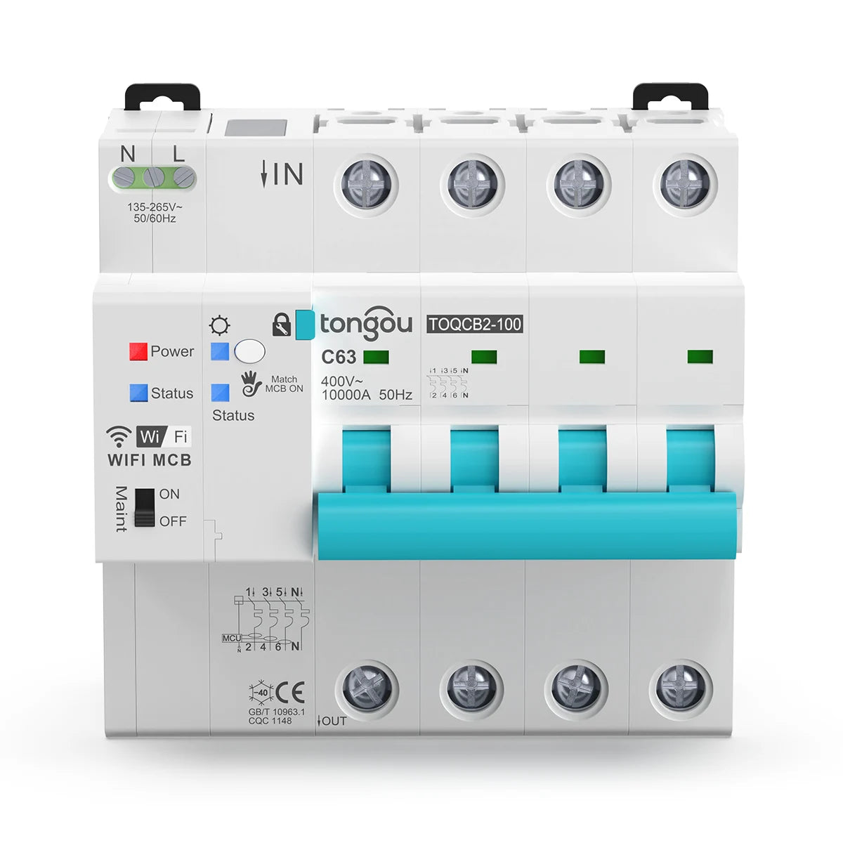 TONGOU Smart WiFi Metering Circuit Breaker with Remote Control and Protection Features