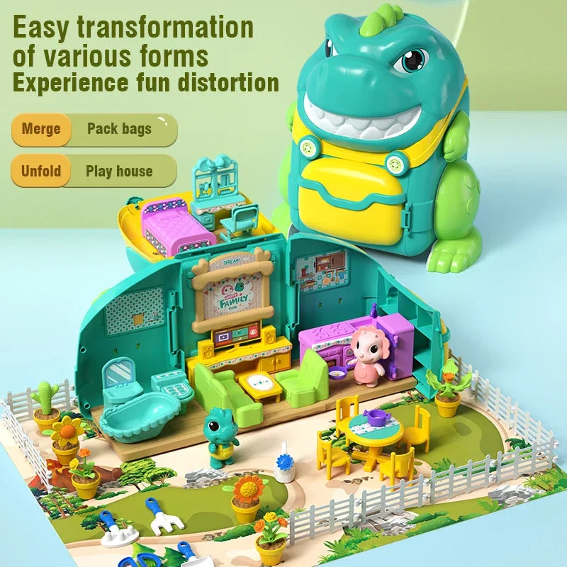 Σετ Παιχνιδιού Σπιτιού Κούκλας για Κορίτσια με Βίλα Κάστρο Έπιπλα από ABS Πλαστικό