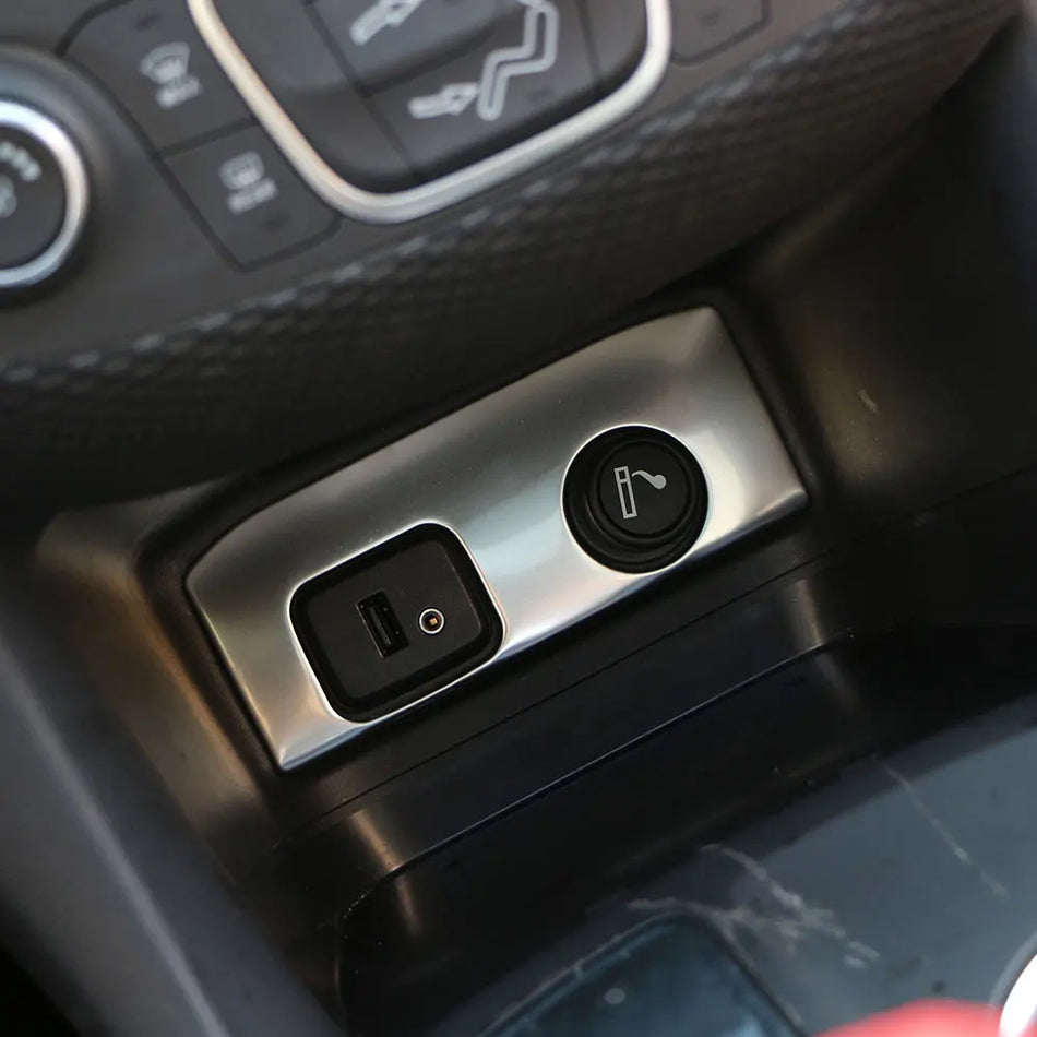 Cigarette Lighter Trim Sticker Stainless Steel for Chevrolet Equinox Left-Hand Drive