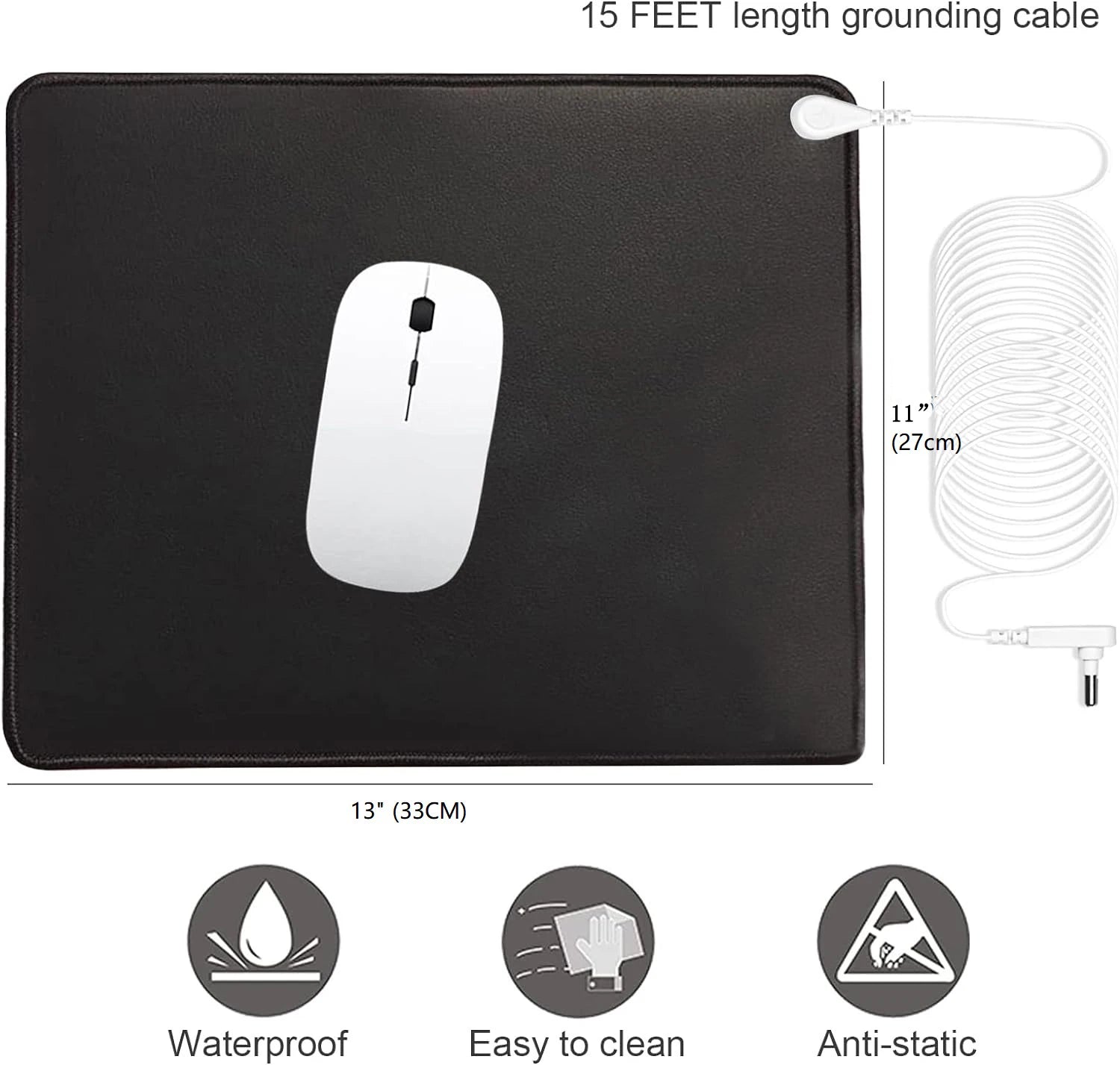 11X13 Grounding Mat Mouse Pad &ndash; Relieves Stress And Pain 11X13 inch / UK