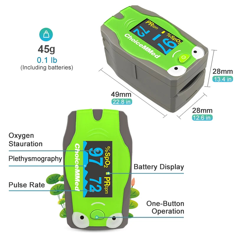 ChoiceMMed Children Finger Pulse Oximeter &ndash; OLED Display