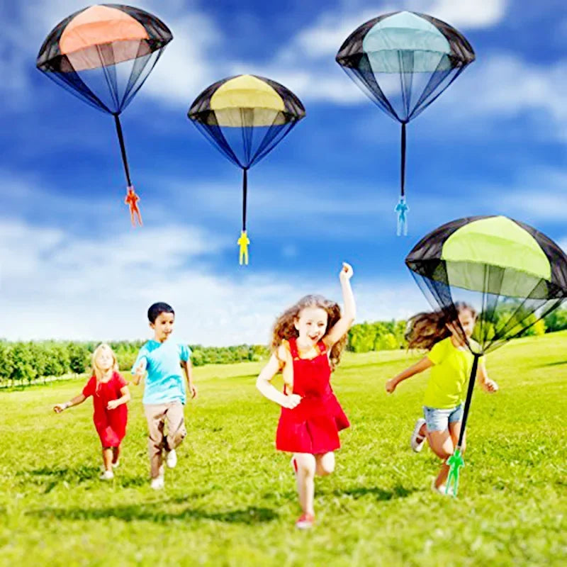 Kids Outdoor Fun: 1/6 Sets Hand Throwing Parachute Toy with Mini Soldier Sports Game