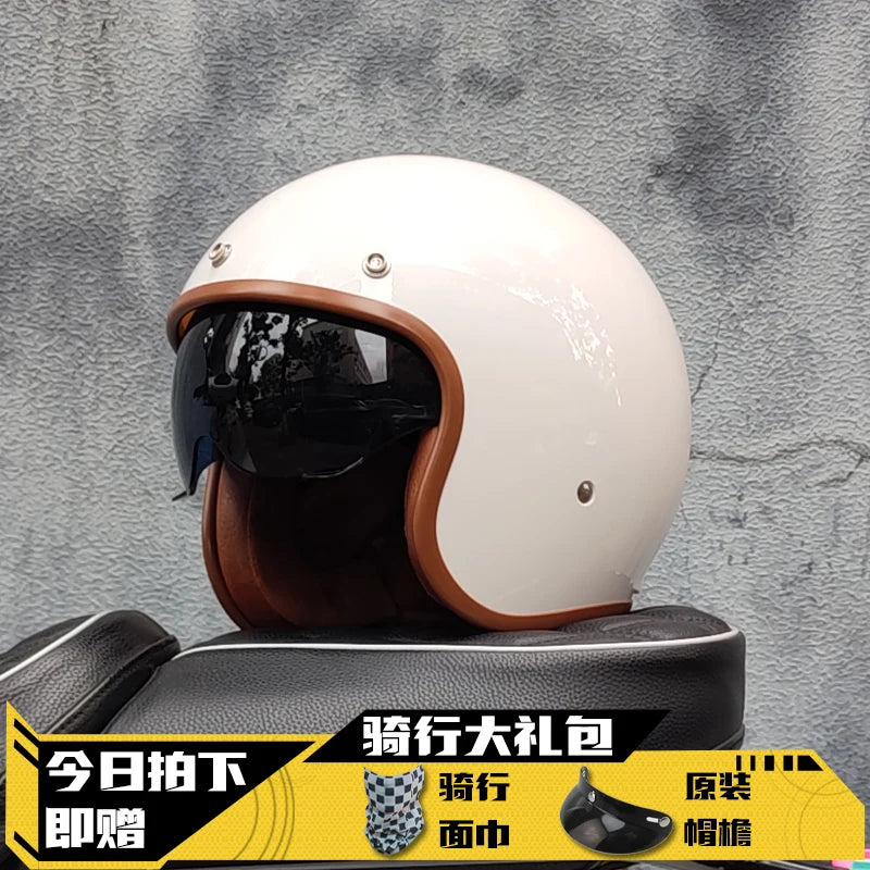 ORZ Retro Open Face Helmet 3-4 - Unisex DOT Certified
