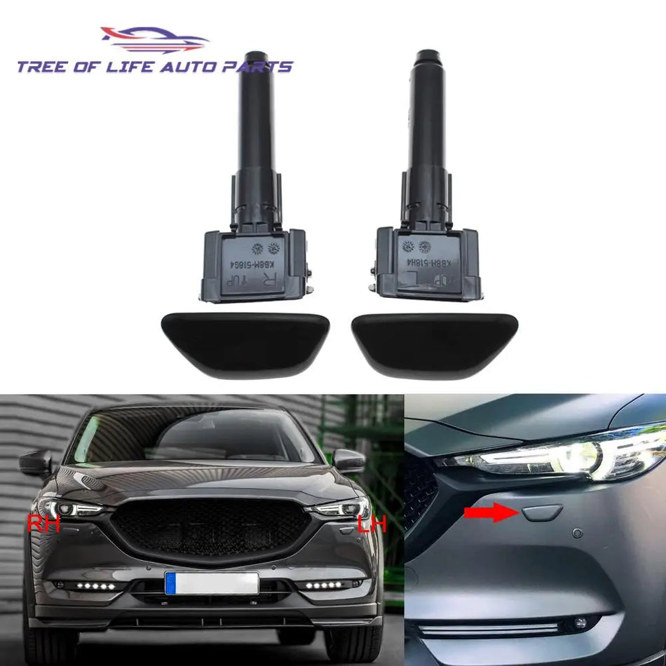 Front Bumper Headlight Washer Spray Nozzle Jet Cover For Mazda CX-5 KF 2017-2018
