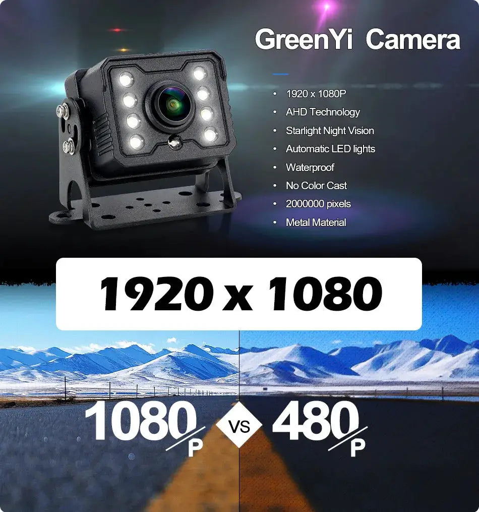 AHD Rear View Camera 1080P Night Vision for Truck Bus with Glass Lens by InterCyprus Trading Ltd