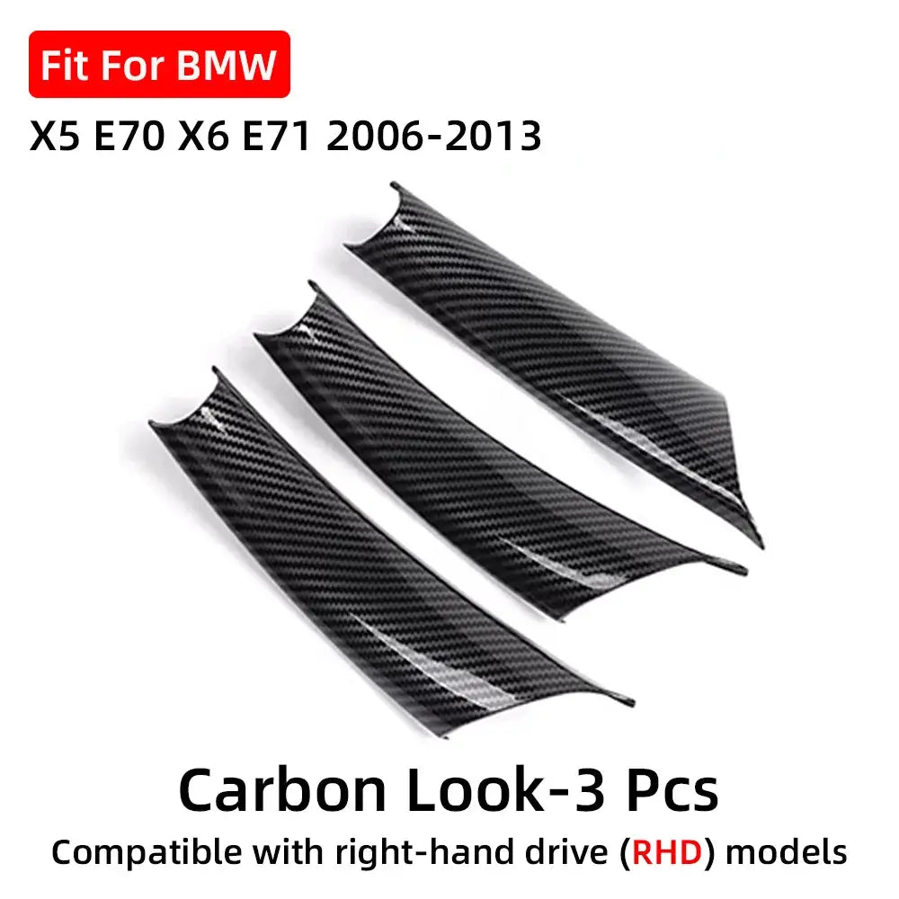For BMW X5 E70 X6 E71 2006-2013 LHD RHD Door Handle Pull ABS Inner Trim Cover Black Beige Carbon Look by InterCyprus Trading Ltd
