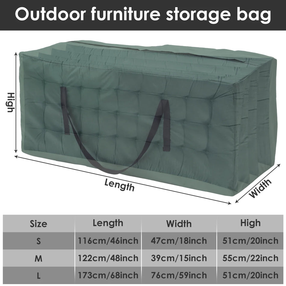 Large Capacity Waterproof Cushion Storage Bag - Outdoor Furniture Protection Cover