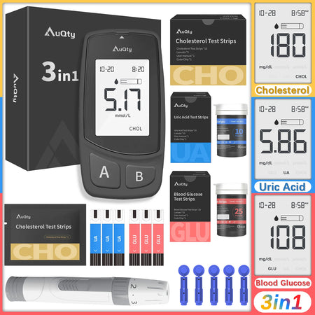 GUC 3in1 Multifunction Glucometer Kit &ndash; Comprehensive Health Monitoring