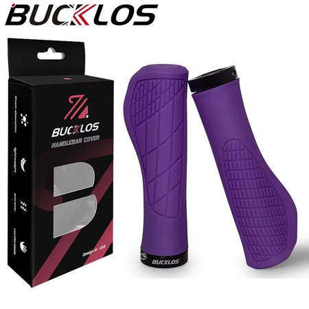 BUCKLOS Lockable Shock-Absorbing Bicycle Handlebar Grips Ergonomic-Purple