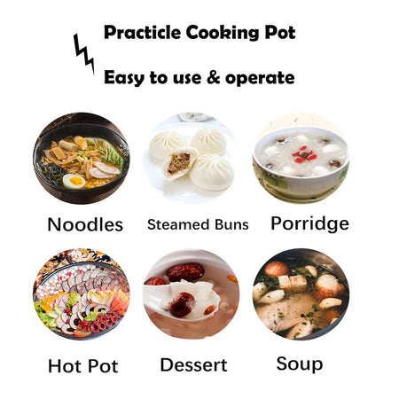 Compact Multifunction Electric Cooker Hot Pot for 1-2 People - 220V Portable Kitchen Appliance