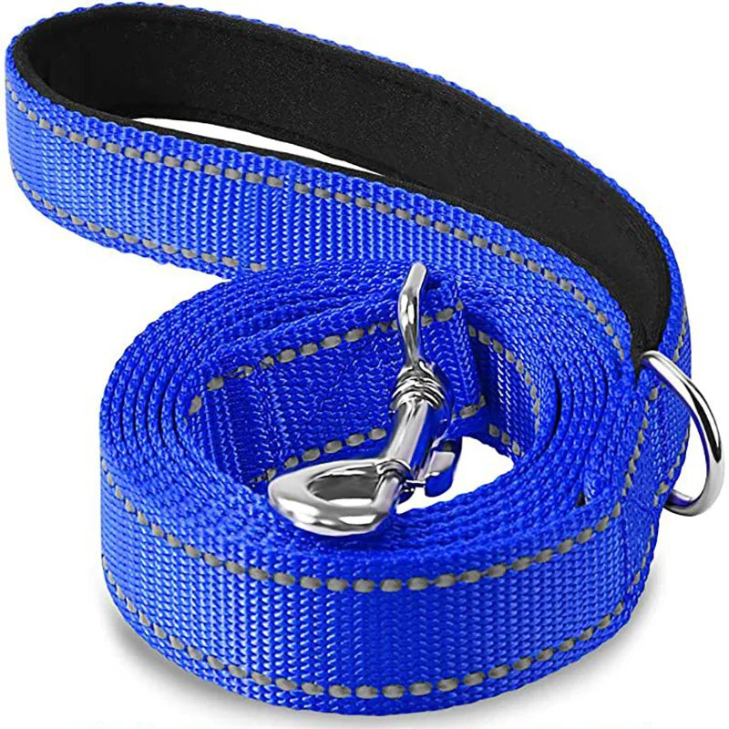 Durable Night Reflective Pet Leash and Harness for Dogs DEEP BLUE / 2.5x180cm