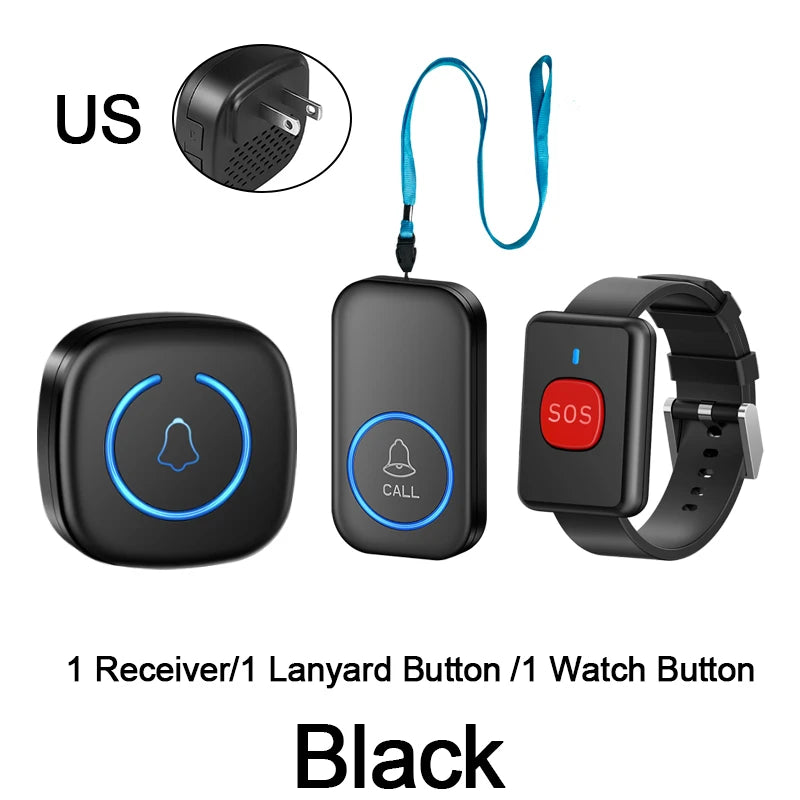 CP06 Wireless SOS Lanyard Call Button &ndash; One Touch Help US Black