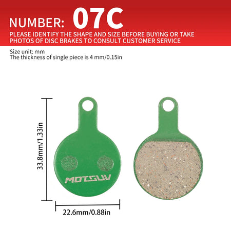 MOTSUV-Bicycle Disc Brakes &ndash; Ceramic Pad Kit Included 4 pares 07C