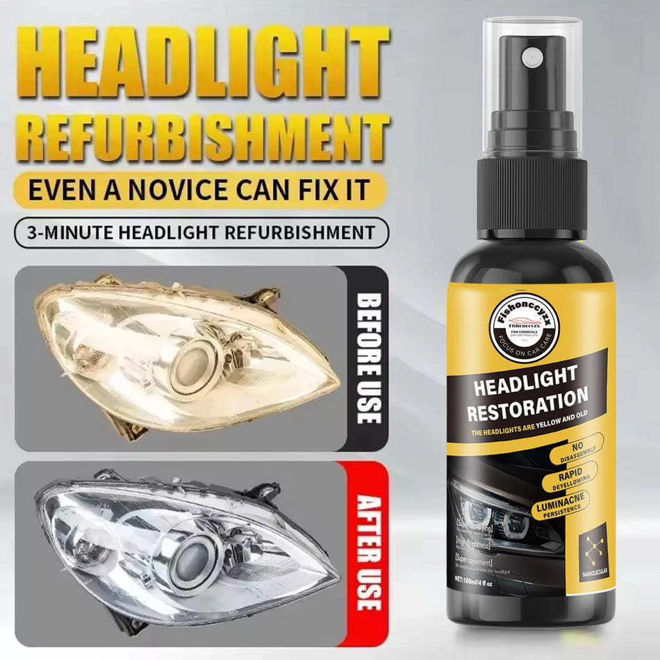 Headlight Coating Spray for Cars, UV Resistant, Long Lasting Restorer