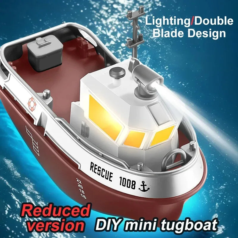 ZEY RC S820 Wireless Remote Control Tugboat with Dual Motors for Kids