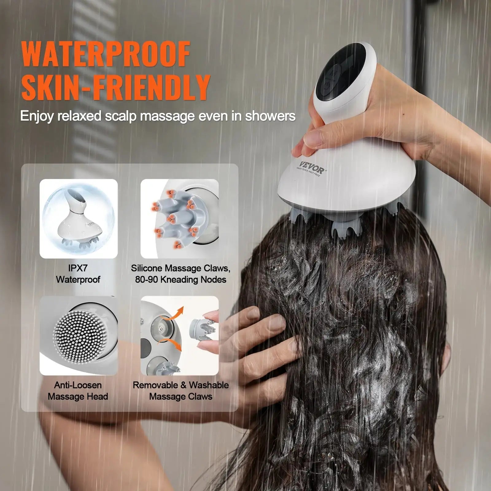 Rechargeable Kneading Scalp Massager Hair Growth