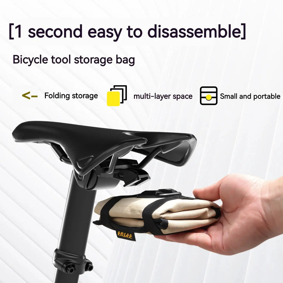 ENLEE Bicycle Tail Bag Portable Tire Repair Tool Kit Road Bike Seat Cushion Clasp Repair Bag Bicycle Riding Accessories by InterCyprus Trading Ltd