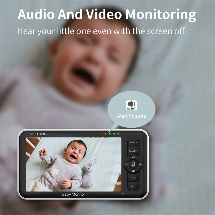 Babystar 5.5&quot; Baby Monitor with Pan-Tilt-Zoom, 1000ft Range, Night Vision &amp; More